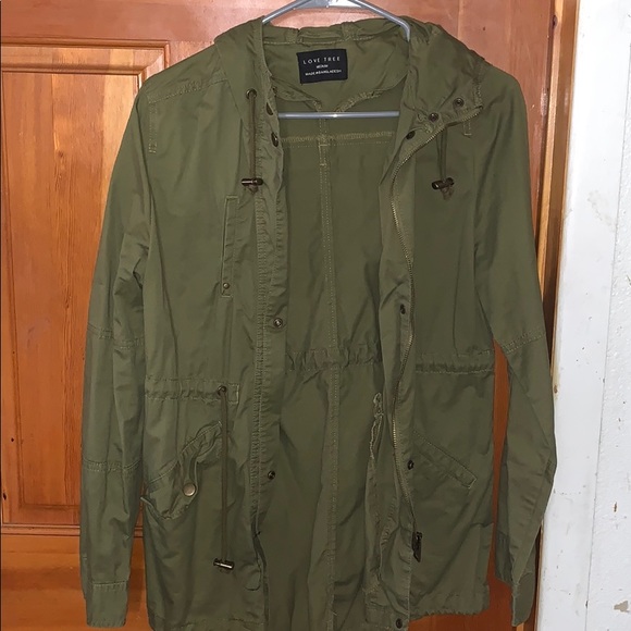 love tree army green jacket